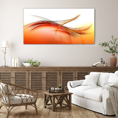Tableau photo sur verre Ondes dynamiques dans des tons orange