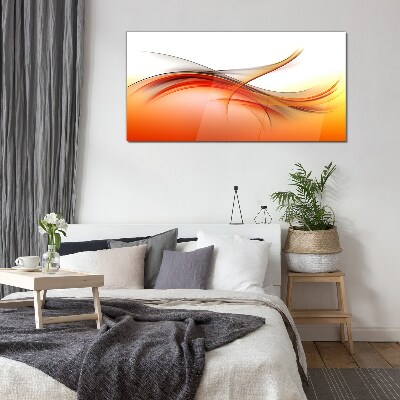Tableau photo sur verre Ondes dynamiques dans des tons orange