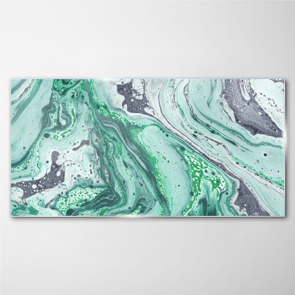 Tableau verre imprimé Vagues vertes d'abstraction