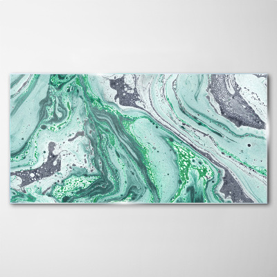 Tableau verre imprimé Vagues vertes d'abstraction