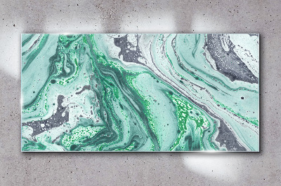 Tableau verre imprimé Vagues vertes d'abstraction