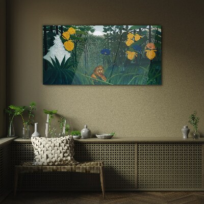 Tableau imprimé sur verre Forêt mystérieuse avec nature sauvage