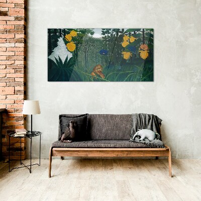 Tableau imprimé sur verre Forêt mystérieuse avec nature sauvage