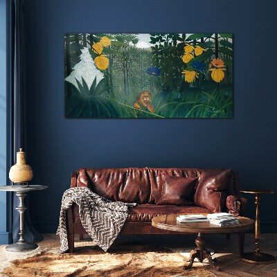 Tableau imprimé sur verre Forêt mystérieuse avec nature sauvage