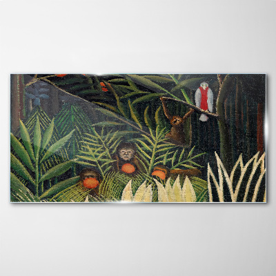 Tableau verre imprimé Jungle tropicale avec des singes