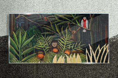Tableau verre imprimé Jungle tropicale avec des singes