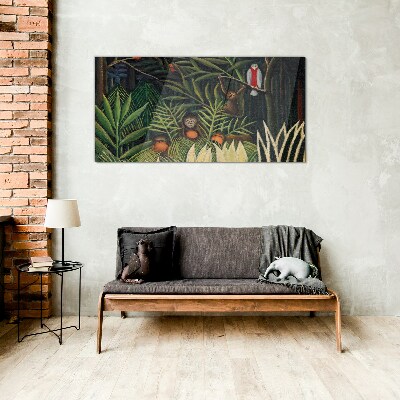 Tableau verre imprimé Jungle tropicale avec des singes