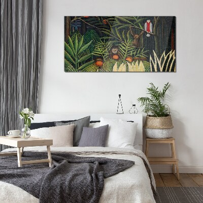 Tableau verre imprimé Jungle tropicale avec des singes