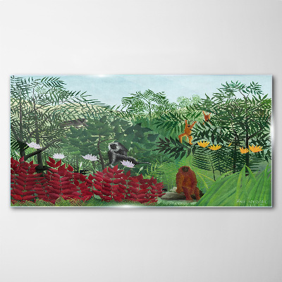 Tableau photo sur verre Paysage tropical avec des singes