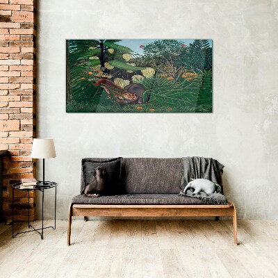 Tableau sur verre Le monde mystérieux de la jungle