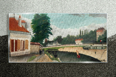 Tableau sur verre Une rive de rivière tranquille