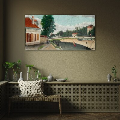 Tableau sur verre Une rive de rivière tranquille