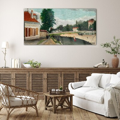 Tableau sur verre Une rive de rivière tranquille