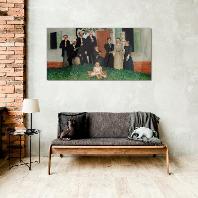 Tableau imprimé sur verre Réunion de famille dans le jardin