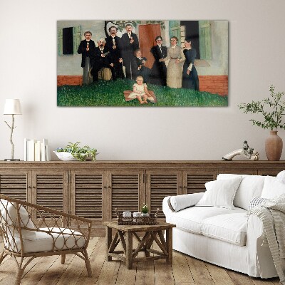 Tableau imprimé sur verre Réunion de famille dans le jardin