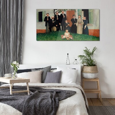 Tableau imprimé sur verre Réunion de famille dans le jardin