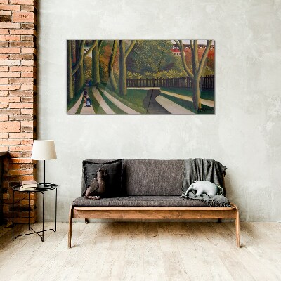 Tableau imprimé sur verre Une promenade dans le parc