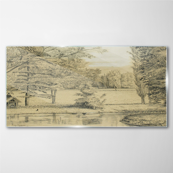 Tableau photo sur verre Un paysage paisible au bord de la rivière