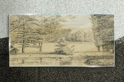 Tableau photo sur verre Un paysage paisible au bord de la rivière