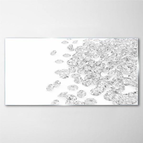 Tableau verre imprimé Pluie de cristal sur fond blanc