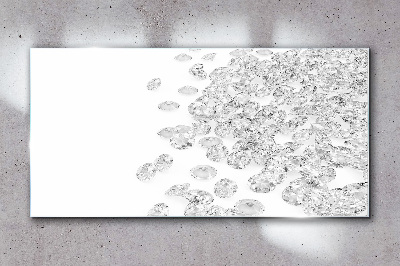 Tableau verre imprimé Pluie de cristal sur fond blanc