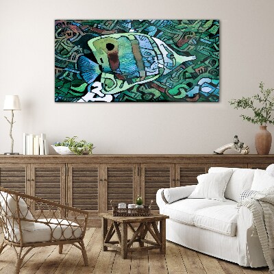 Tableau photo sur verre Un monde de poissons colorés