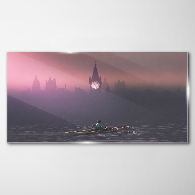 Tableau photo sur verre Immergé dans les brumes de la ville