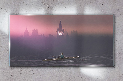 Tableau photo sur verre Immergé dans les brumes de la ville
