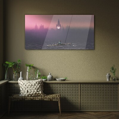 Tableau photo sur verre Immergé dans les brumes de la ville