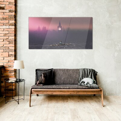 Tableau photo sur verre Immergé dans les brumes de la ville