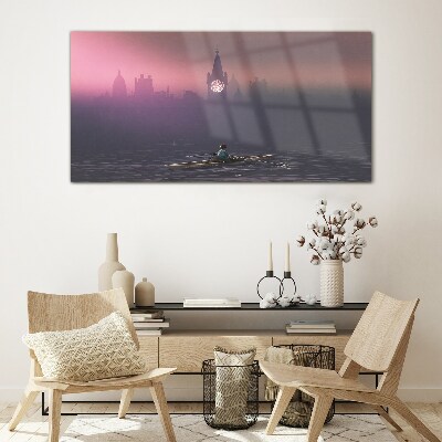 Tableau photo sur verre Immergé dans les brumes de la ville