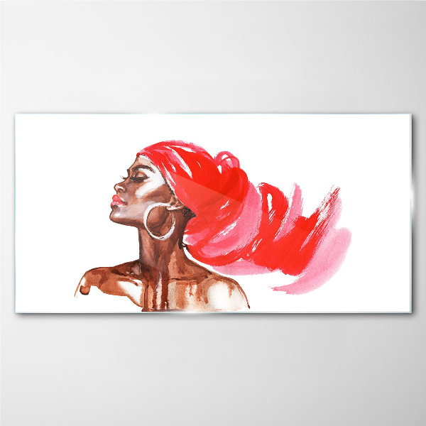 Tableau sur verre Portrait d'une femme aux cheveux roux