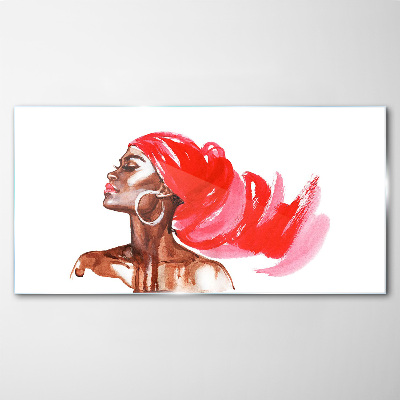 Tableau sur verre Portrait d'une femme aux cheveux roux