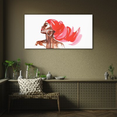 Tableau sur verre Portrait d'une femme aux cheveux roux