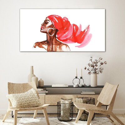Tableau sur verre Portrait d'une femme aux cheveux roux