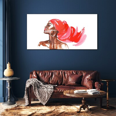 Tableau sur verre Portrait d'une femme aux cheveux roux
