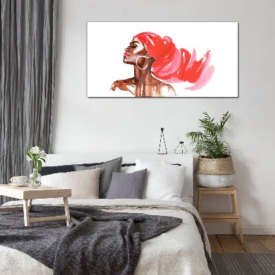 Tableau sur verre Portrait d'une femme aux cheveux roux