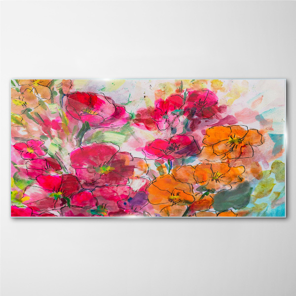 Tableau photo sur verre Une explosion florale de couleurs