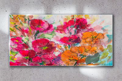 Tableau photo sur verre Une explosion florale de couleurs