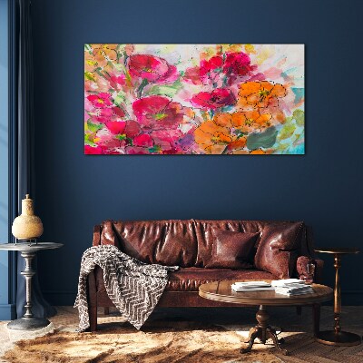 Tableau photo sur verre Une explosion florale de couleurs