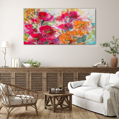 Tableau photo sur verre Une explosion florale de couleurs