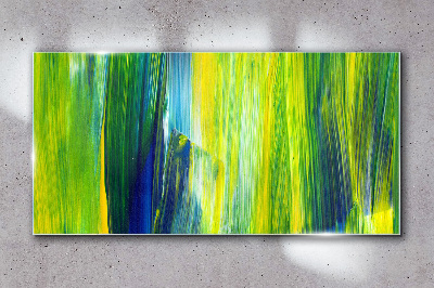 Tableau photo sur verre Rayures abstraites vertes et bleues