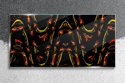 Tableau verre imprimé Lignes dynamiques en rouge et jaune