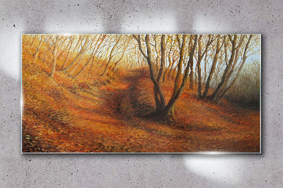 Tableau photo sur verre Automne doré dans la forêt