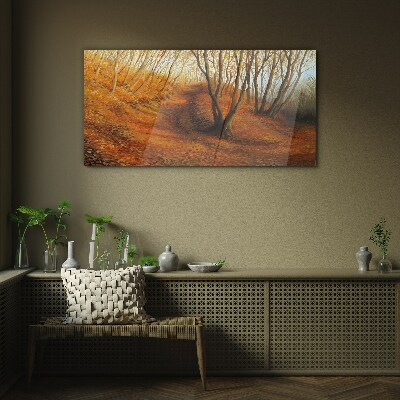 Tableau photo sur verre Automne doré dans la forêt