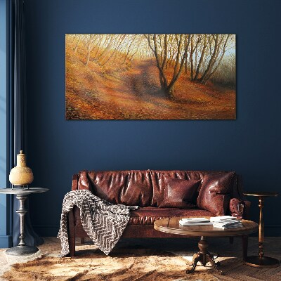 Tableau photo sur verre Automne doré dans la forêt