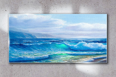 Tableau imprimé sur verre Vagues calmes de l'océan