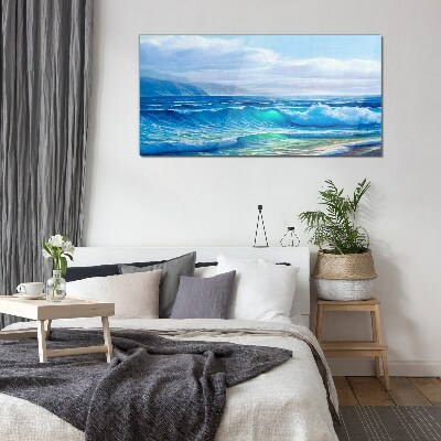 Tableau imprimé sur verre Vagues calmes de l'océan