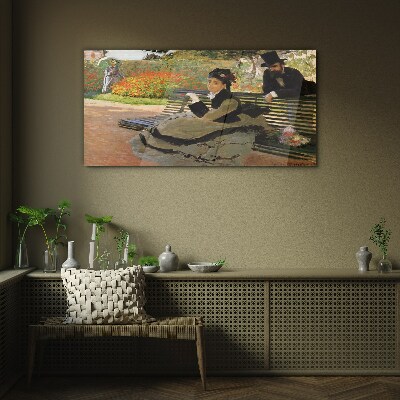 Tableau photo sur verre Une promenade dans le jardin