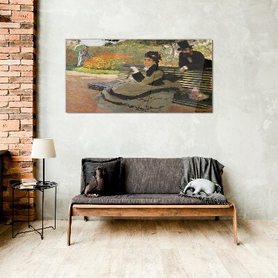 Tableau photo sur verre Une promenade dans le jardin
